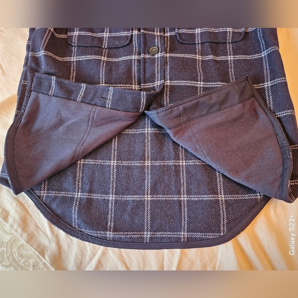 Tilley Blue Plaid Wool Blend Women's Utility Jacket Shacket, Size XS, NWT - Picture 8 of 11